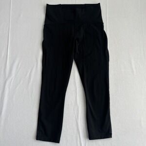 Lululemon‎ Leggings Womens Size 6 Train Times High Rise Crop 21" Black Gym Yoga